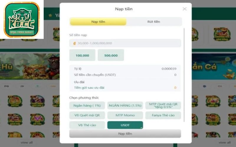 Cách thức nạp tiền K8CC an toàn, tiện lợi